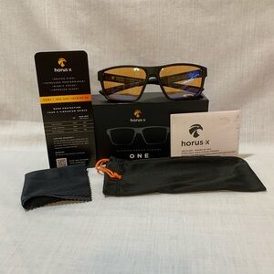 Horus X Sunglasses with Black Frame and Gold Lenses